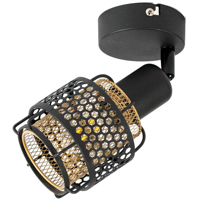 Eudoria spot da soffitto 1 luce nero/oro - nero