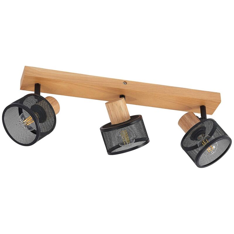 

Evinora foco de techo de madera, 3 luces - Lindby
