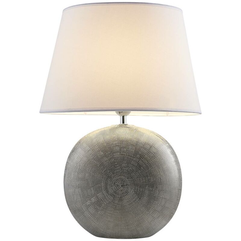 Image of Florentino lampada da tavola, ceramica - bianco, argento - Lindby