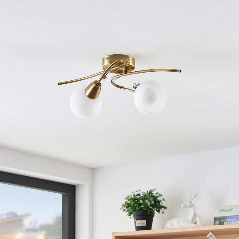 

Floresca lámpara de techo, 2 luces, latón - Lindby