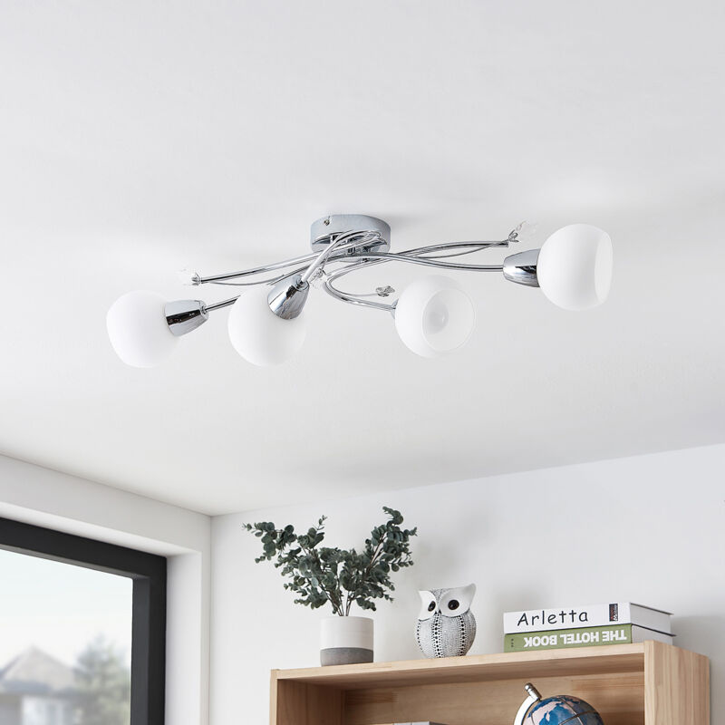 

Floresca lámpara de techo, 4 luces, cromo - Lindby