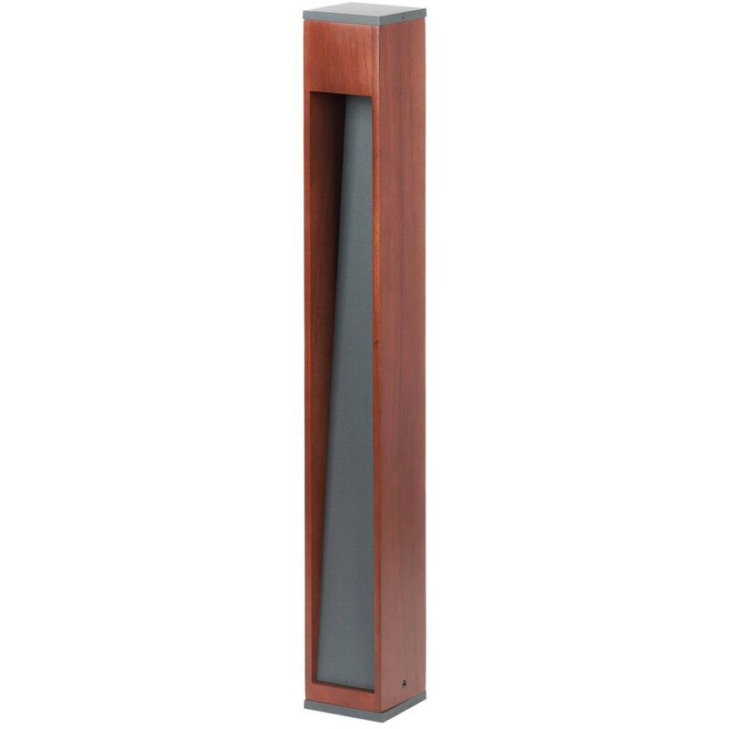 Image of Fredo lampione di legno di teak, angolare - legno scuro, antracite - Lindby