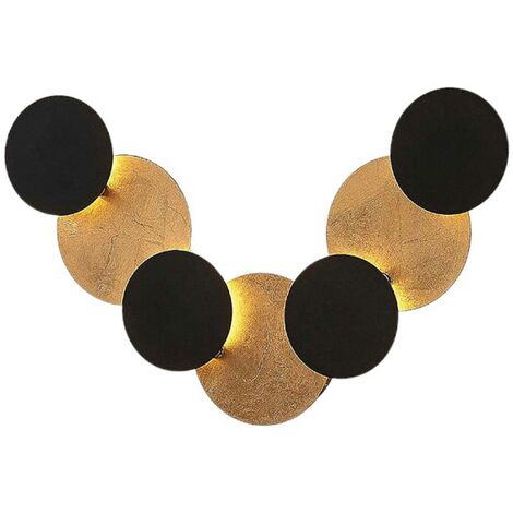 Lindby Grazyna LED-Wandleuchte, siebenflammig - Schwarz, gold