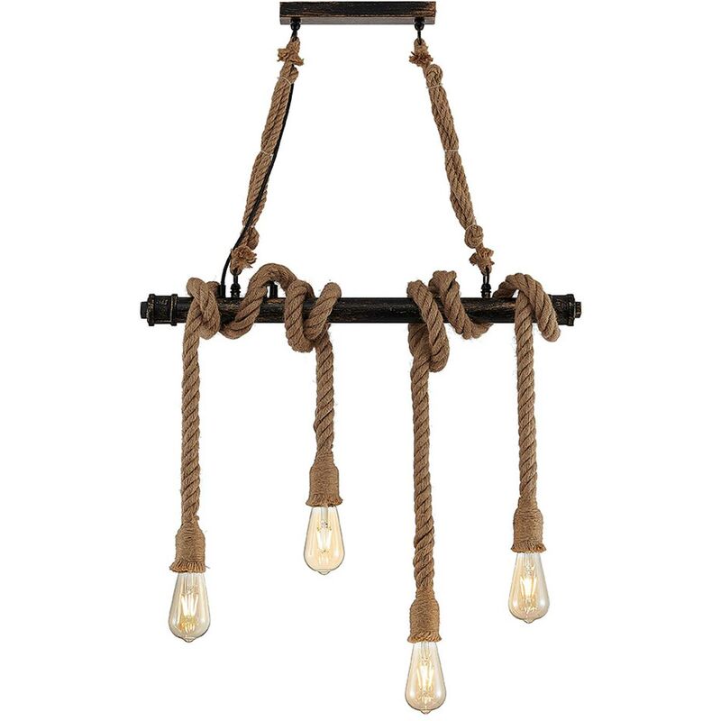 

Lindby Hajo lámpara colgante, 4 luces, cuerda