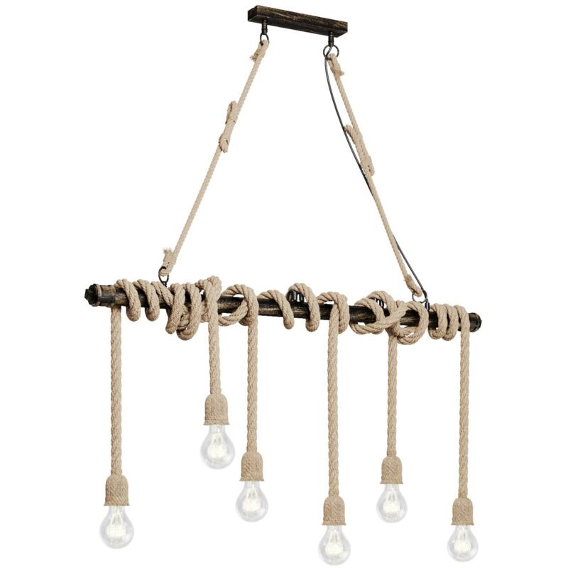 

Lindby Hajo lámpara colgante, 6 luces, cuerda