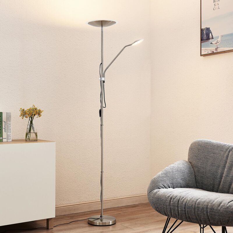 

Hayley lámpara de pie LED, 2 luz, cromo - Lindby