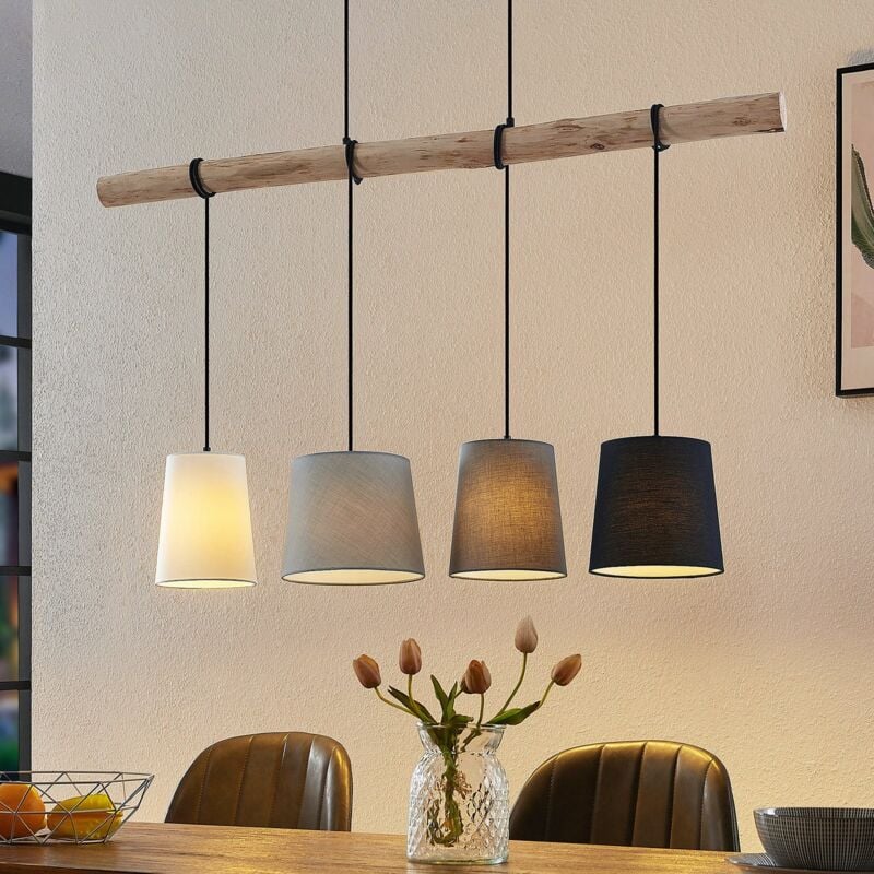 Neuwertig] Lindby Hinai Hängeleuchte Deckenlampe Pendelleuchte Lampe E27 Schwarz Grau We342 B-Ware