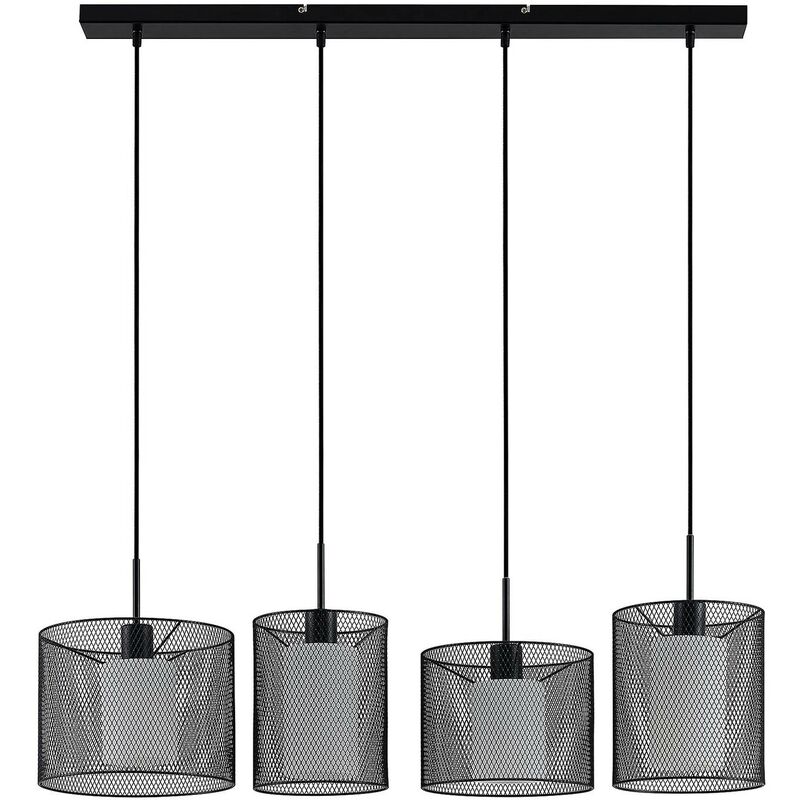 Image of Hosla lampada sospensione - nero satinato, opale satinato - Lindby