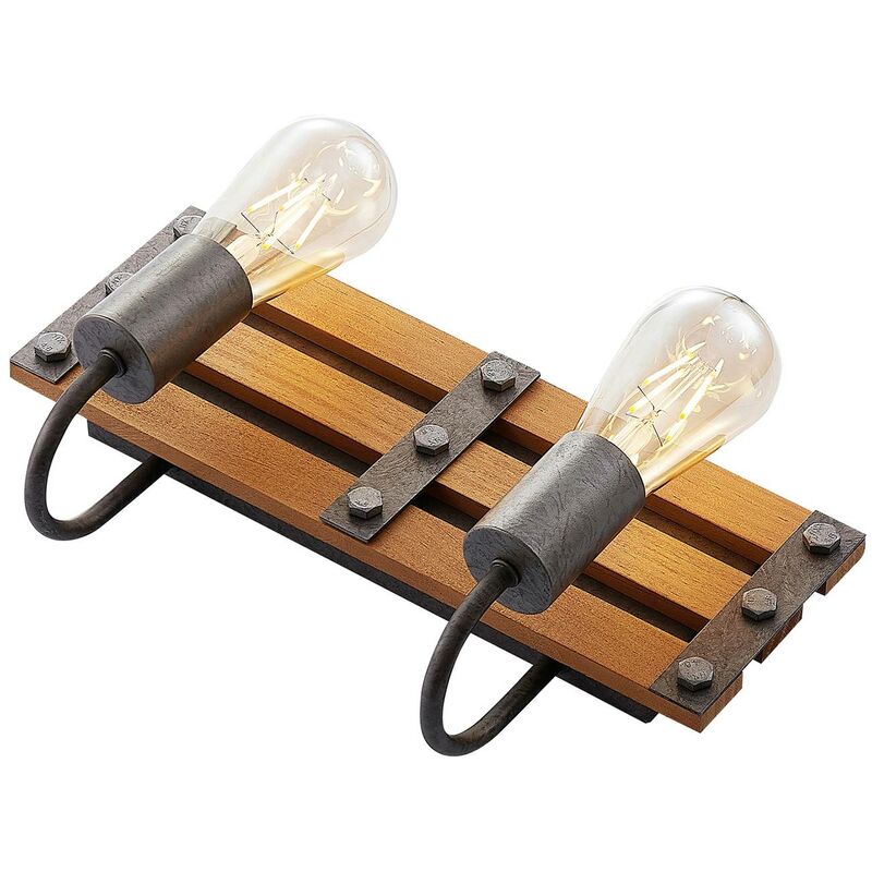 

Lindby Jamina lámpara de pared de madera, 2 luces