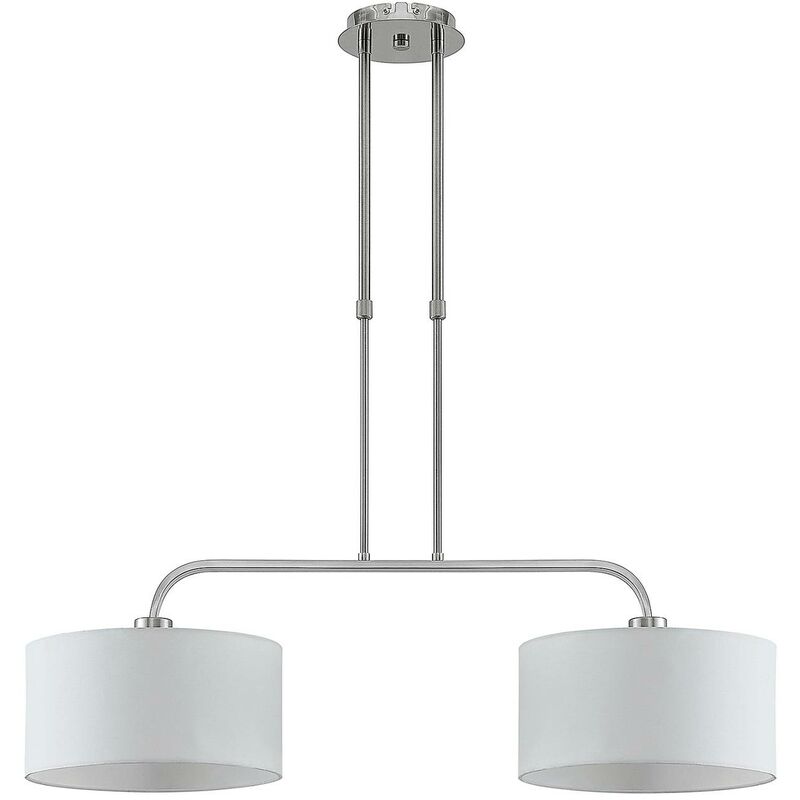Image of Lindby Jevanna lampada sospensione, 2 luci, bianco - nichel satinato, bianco