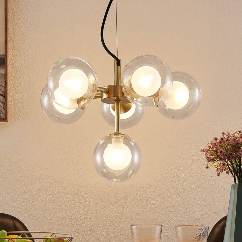 

Lindby Joaccin lámpara colgante, vidrio G9 6 luces