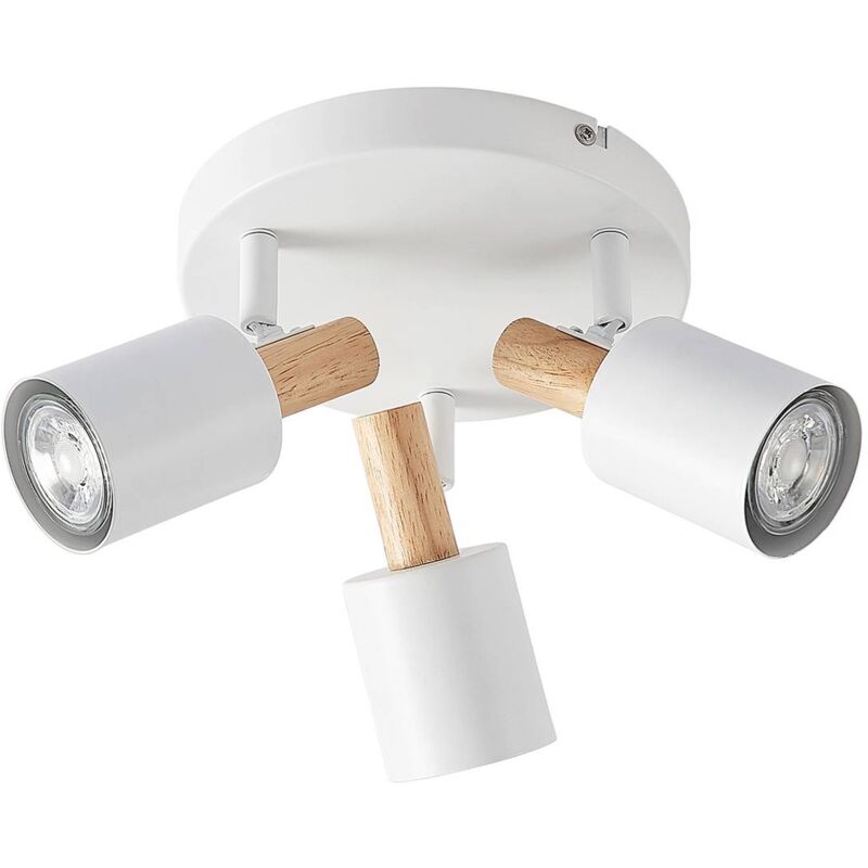 

Lindby Junes foco de techo, 3 luces, blanco