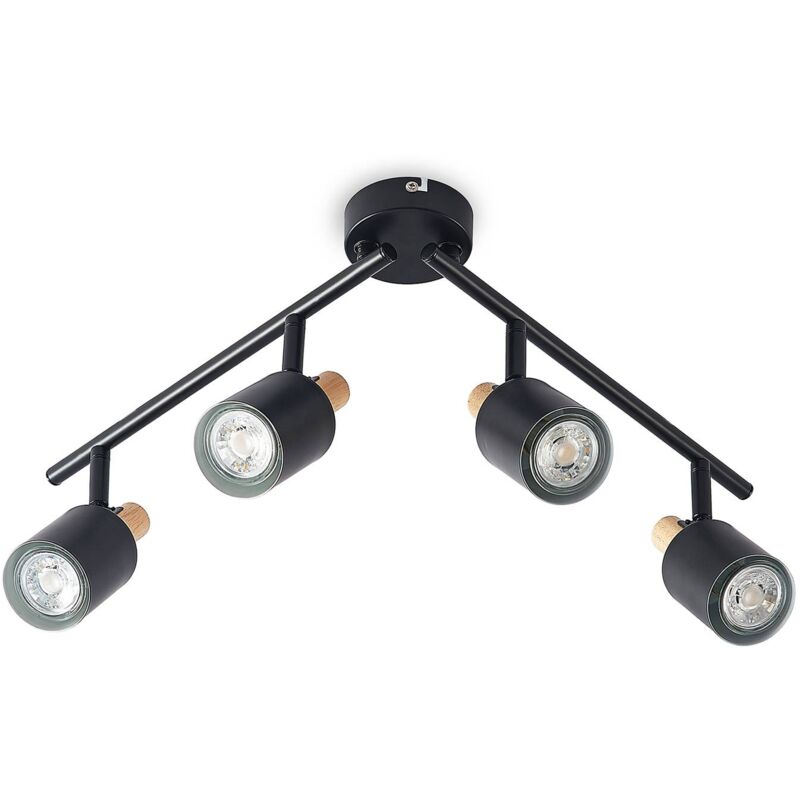 

Lindby Junes foco de techo, 4 luces, negro