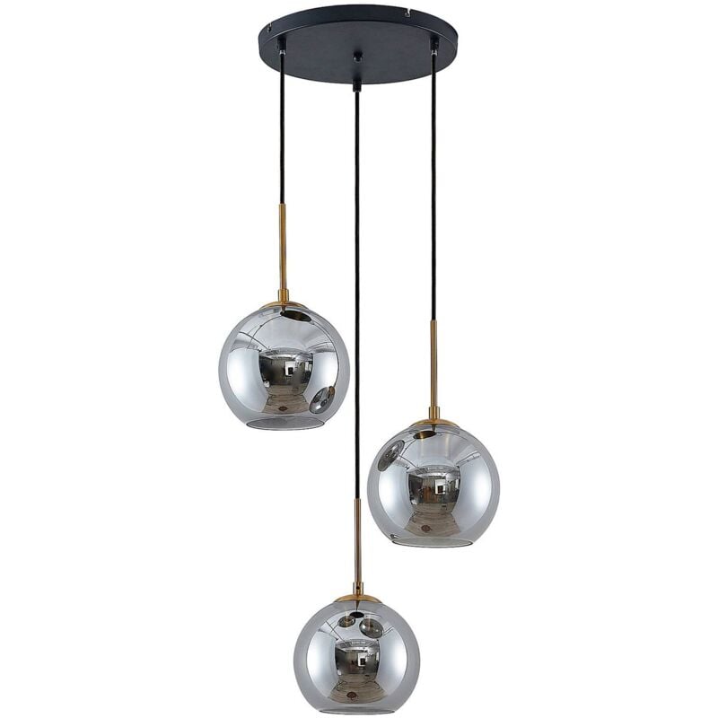 Jurian sospensione vetro fumè bronzo 3 luci