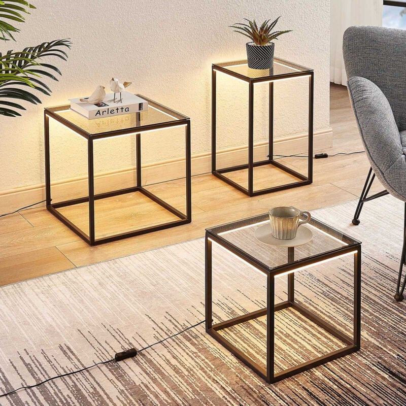 

Lindby Kagus lámpara de mesa LED, set de 3 ud