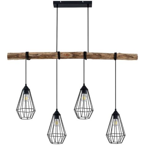 Lindby Lámpara colgante 'Eldarion' en Marrón de Madera
