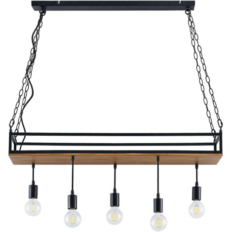 Lindby Lámpara colgante 'Kirista' en Negro de Metal