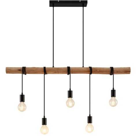 Lindby Lámpara colgante 'Rom' en Marrón de Madera