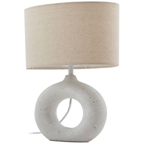 Lindby Lámpara de mesa 'Kody' en Blanco Textura, Tela, Tejido, Seda