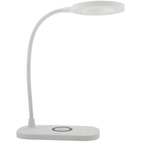 Lindby Lámpara de mesa LED 'Siona' en Blanco Plástico