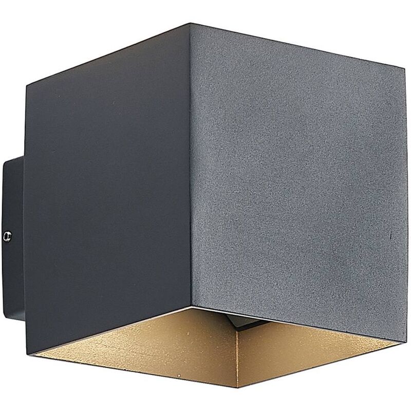 Lindby - Lámpara de pared Led exterior 'Esani' en Negro Aluminio