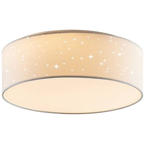Lindby Lámpara de techo LED 'Ellamina' en Blanco Textura, Tela, Tejido, Seda