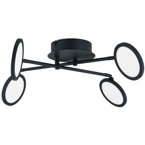Lindby Lámpara de techo LED 'Manel' en Negro Metal