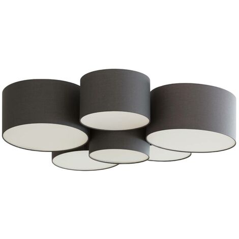Lindby Lámpara de techo 'Maureka' en Negro Textura, Tela, Tejido, Seda