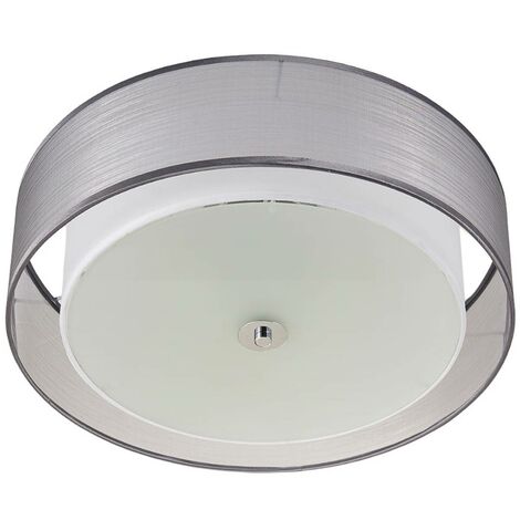 Lindby Lámpara de techo 'Tobia' en Gris Textura, Tela, Tejido, Seda