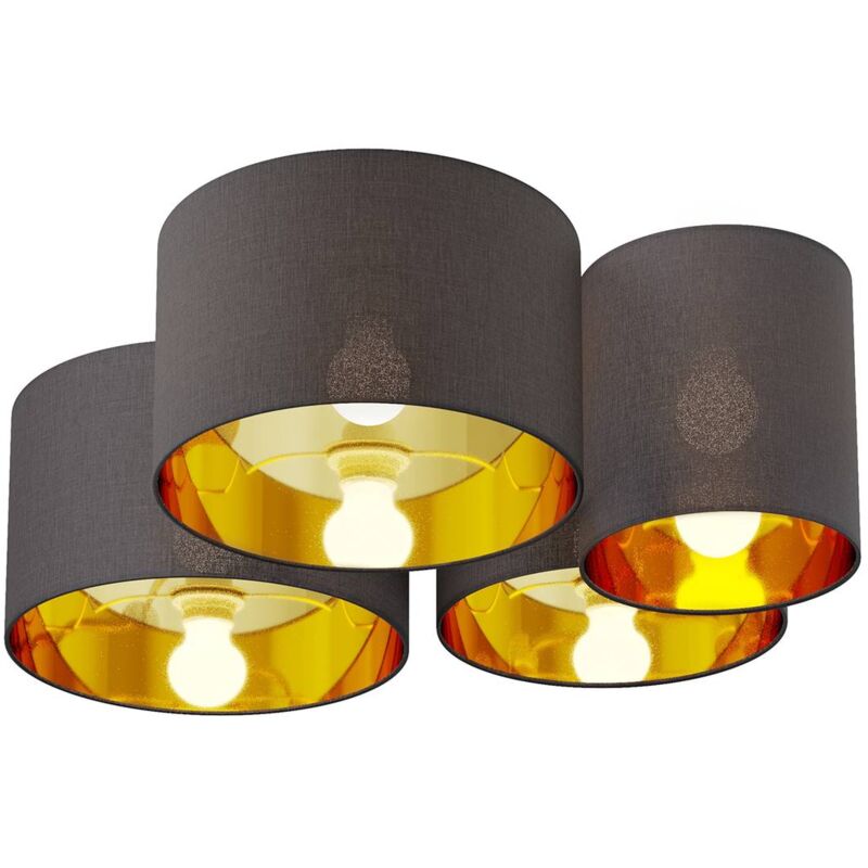

Laurenz plafón, 4 luces, gris-oro - Lindby