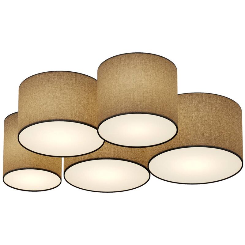 

Laurenz plafón, 5 luces 83 cm gris - Lindby