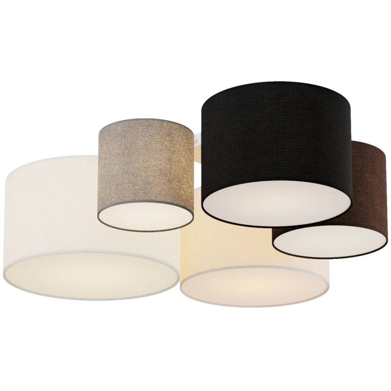 

Laurenz plafón, 5 luces 90 cm marrón-beige - Lindby