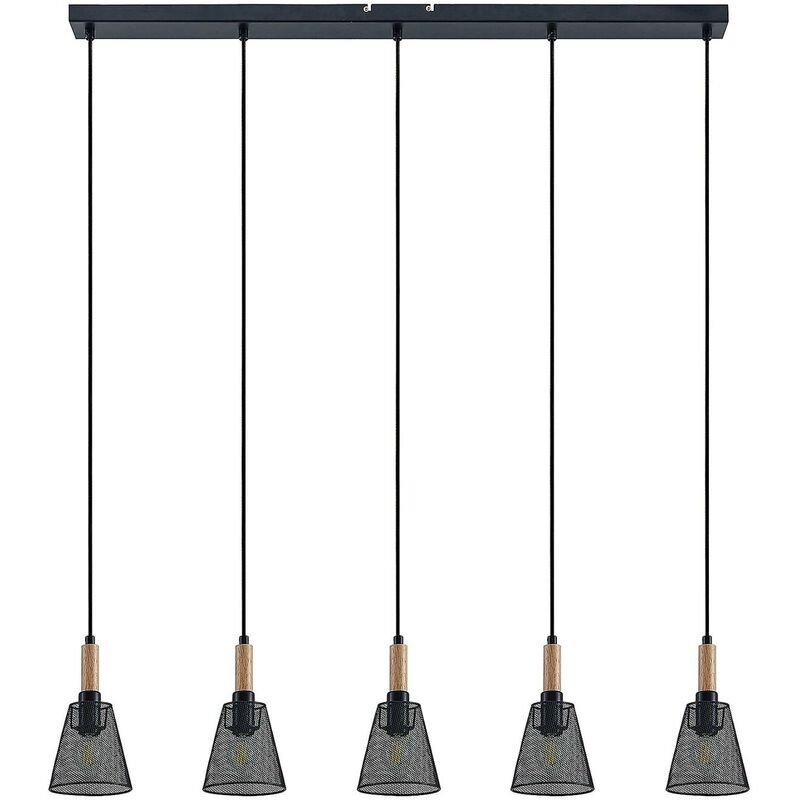 

Lindby Layne lámpara colgante, mimbre, 5 luces