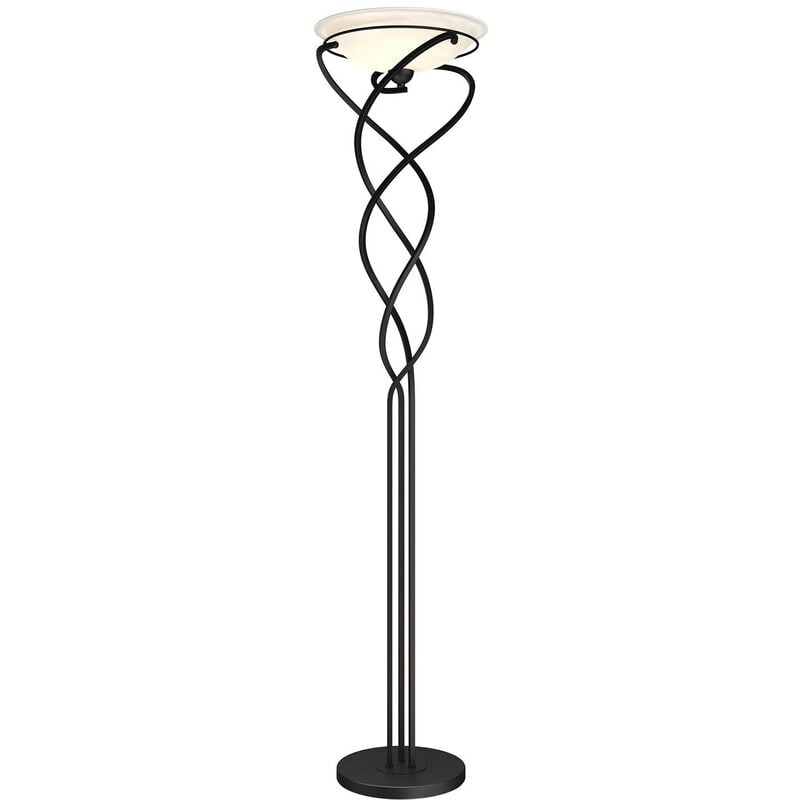 Image of Lilou lampada da terra, marrone - marrone anticato, bianco satinato - Lindby