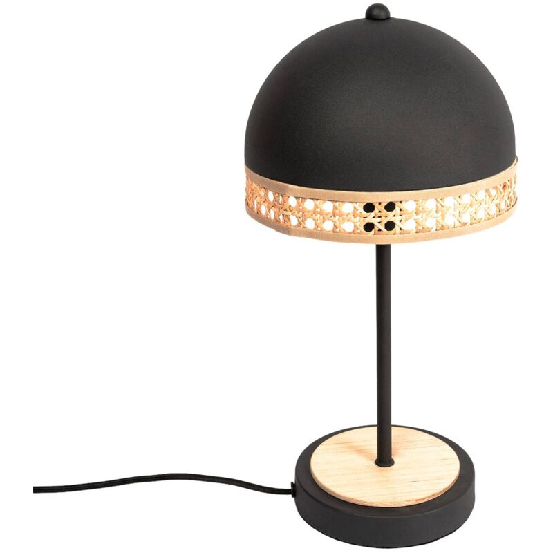Lindby - Lampada da tavolo Lonnaris con rattan