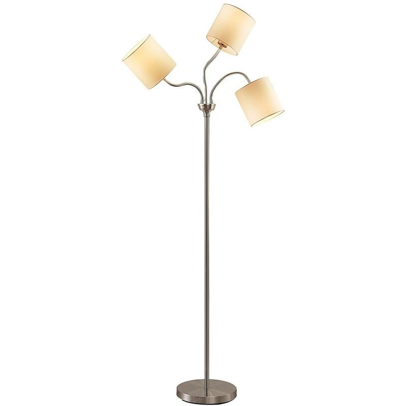 

Lindby Manu lámpara de pie, textil, 3 luces blanco