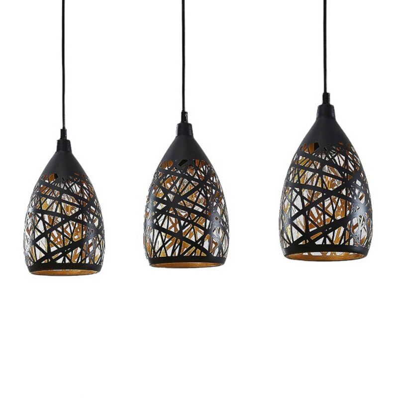 

Lindby Marcello lámpara colgante 3 luces negro-oro