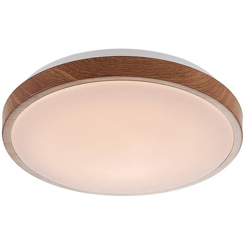 

Mendosa plafón LED, aspecto madera, redondo - Lindby