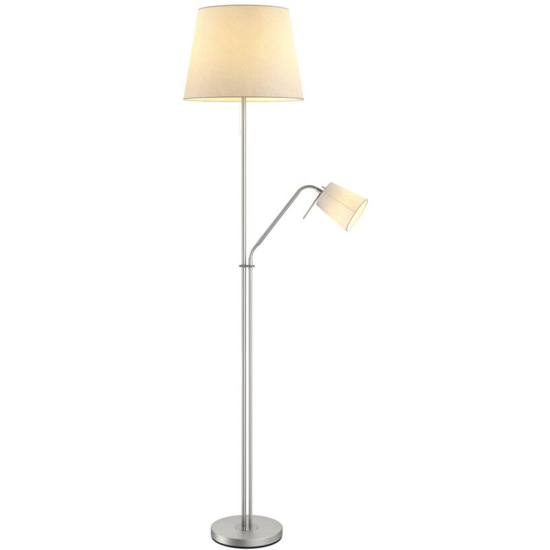 

Nantwin lámpara de pie pantalla tela blanco - Lindby