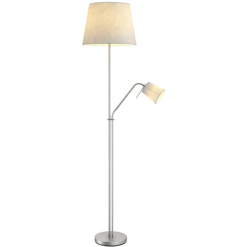 

Nantwin lámpara de pie pantalla tela, gris - Lindby