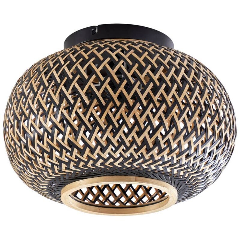 Lindby - Nerys plafoniera - nero, legno scuro