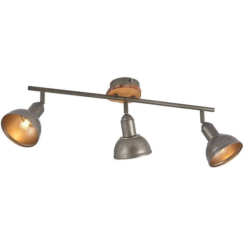 

Nesrin plafón con disco de madera, 3 luces - Lindby