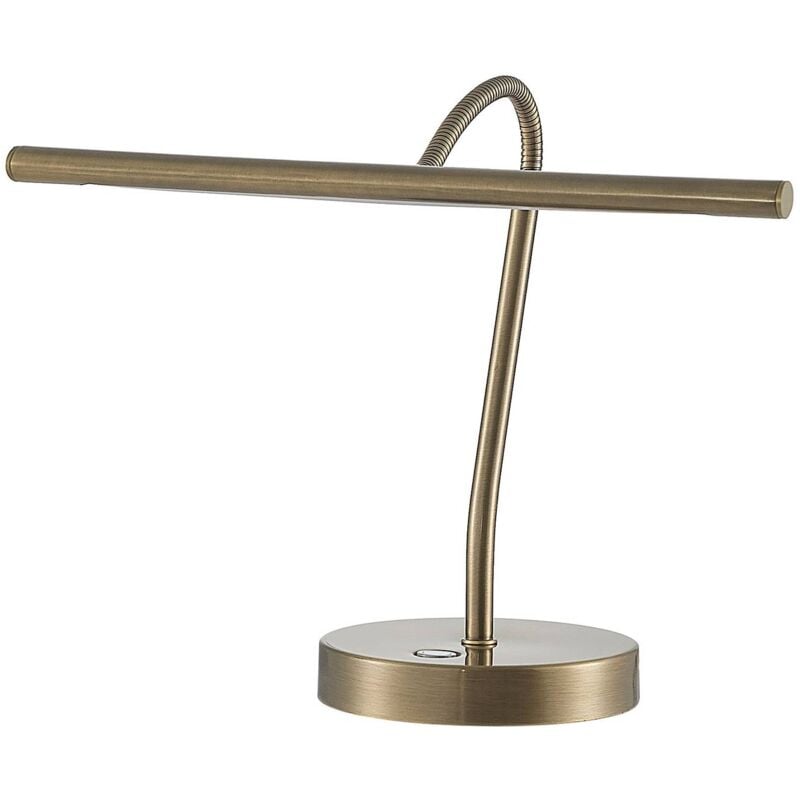 

Lindby Nikali lámpara de mesa LED, latón antiguo