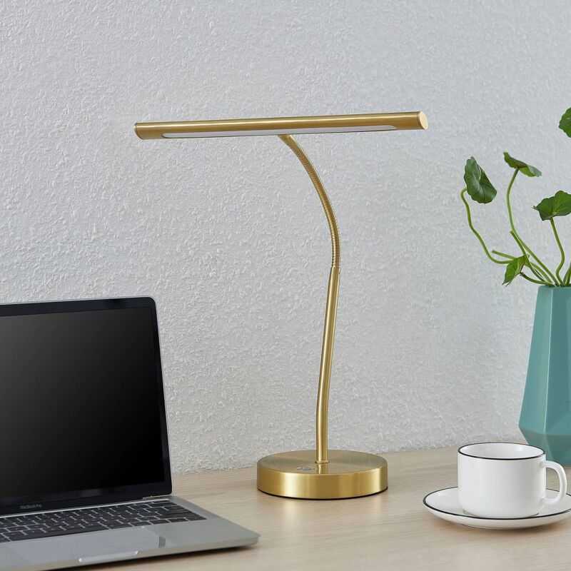 

Nikali lámpara de mesa LED, latón mate - Lindby