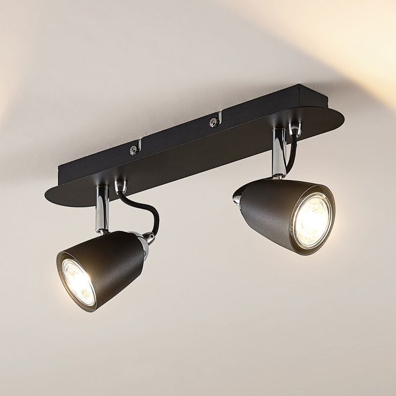 

Lindby Noria foco de techo, negro, 2 luces