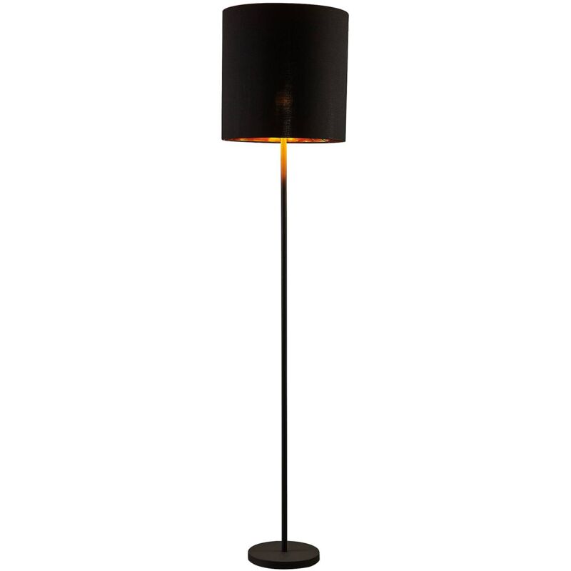 

Nymar lámpara de pie, tela, negro-oro - Lindby
