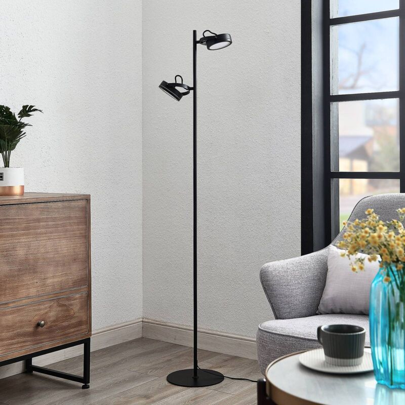 

Omila lámpara de pie LED, 2 luces - Lindby