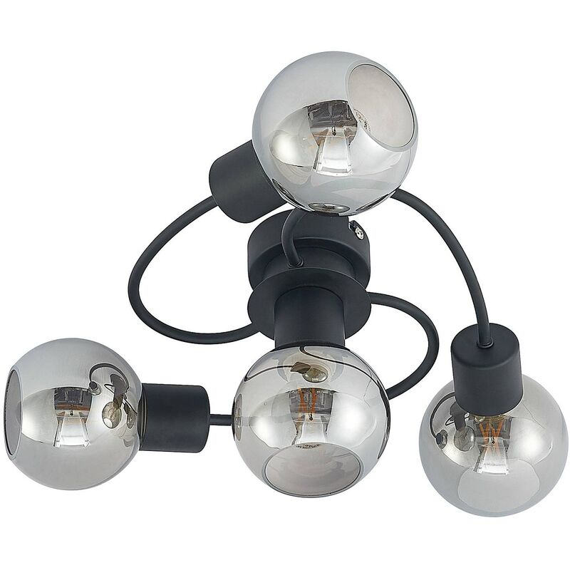 

plafón LED Ciala, 4 luces, negro smoke - Lindby