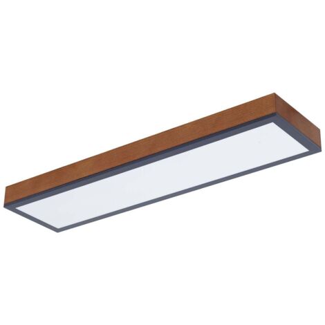 Lindby – Plafonnier LED à intensité variable 80 cm – Bois et métal – Diffuseur acrylique blanc – Températures de couleur 2700K/4500K/6500K