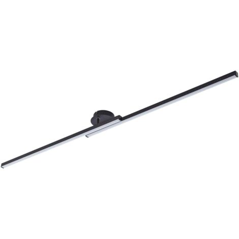Lindby – Plafonnier LED Aurendor 135 cm en métal noir – Lumière blanc chaud – Éclairage économique pour salon et salle à manger
